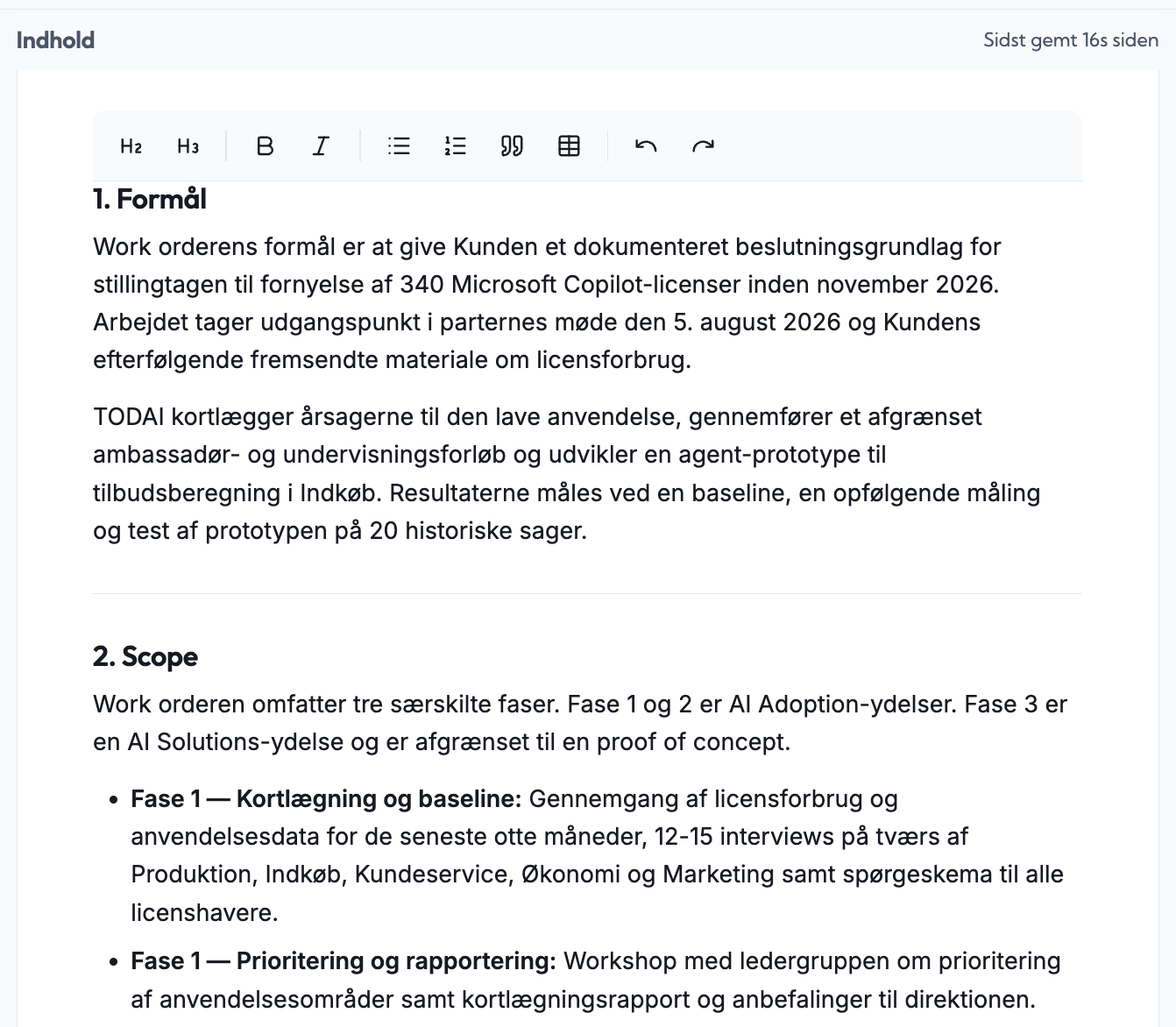Kontraktudkast genereret ud fra tilbuddet