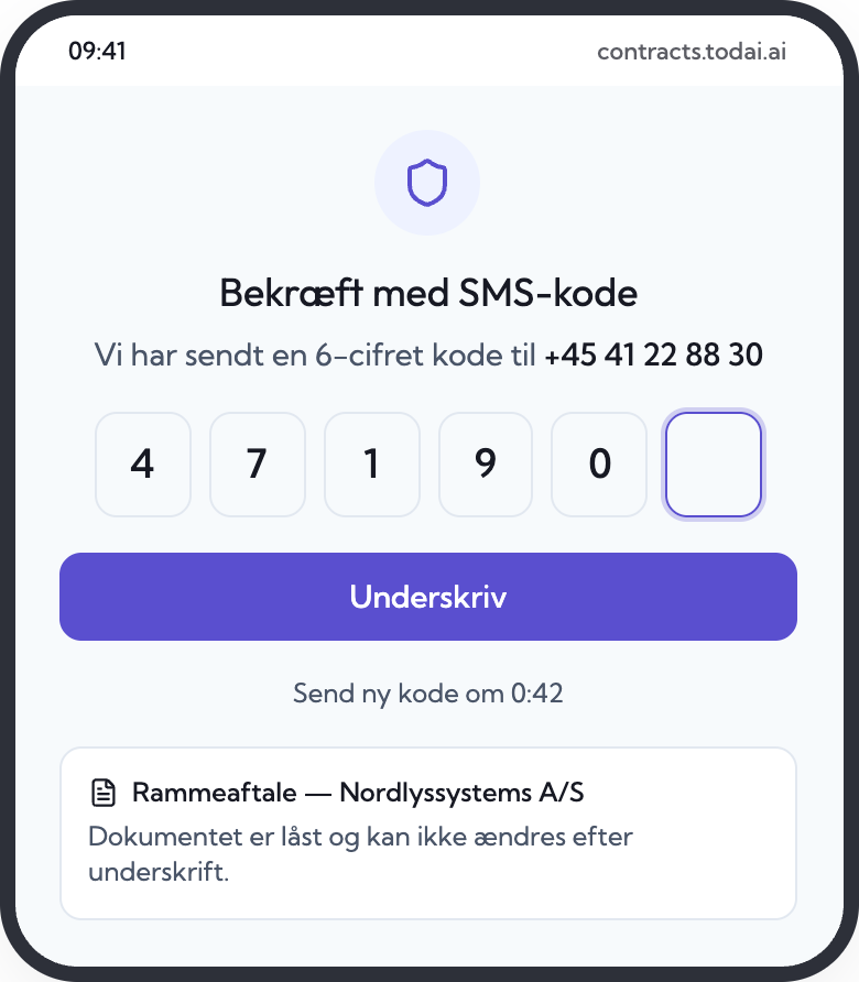 Underskrift med SMS-kode